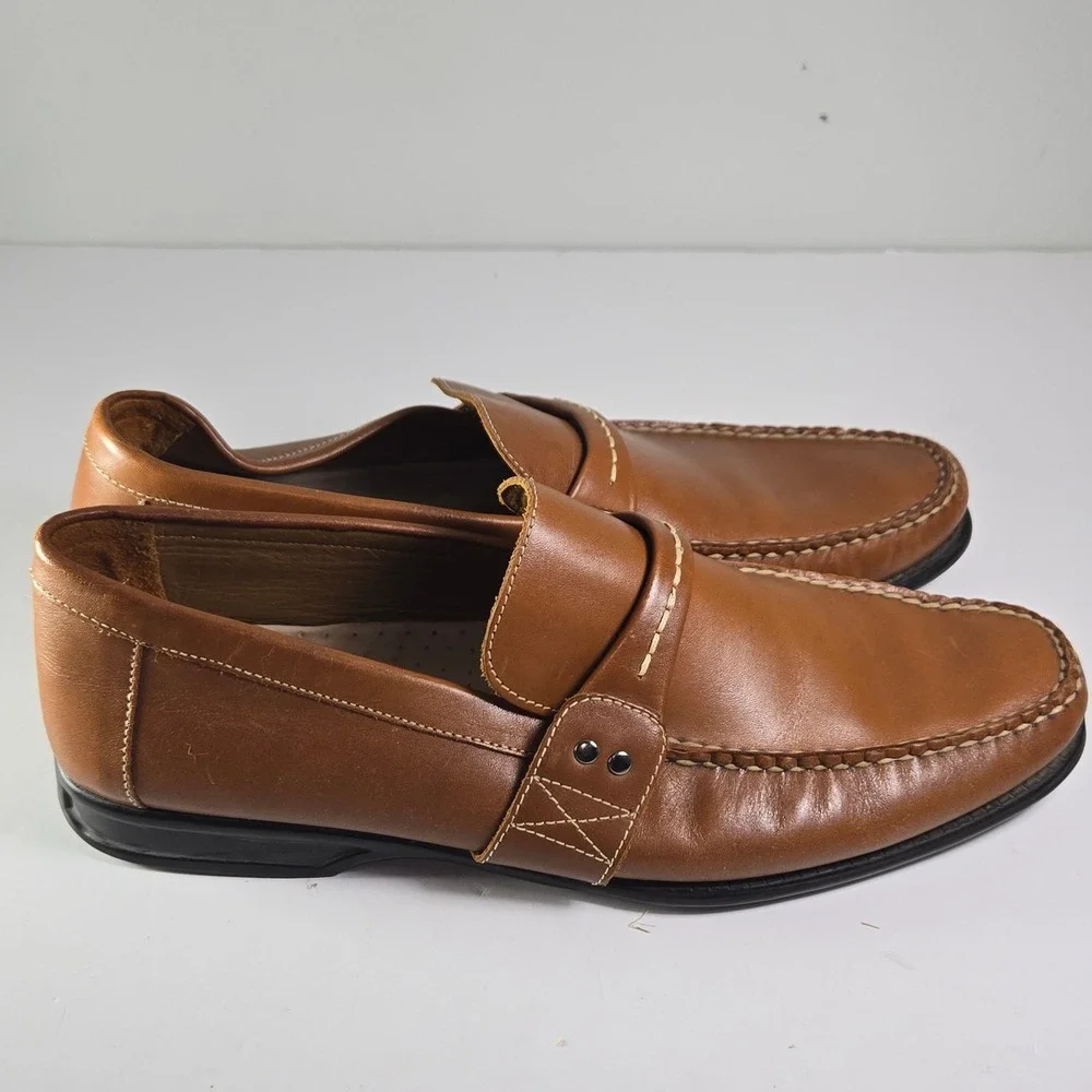 Bass Mens Vesper Leather‎ Loafer Shoes Brown Size 13M Made in Brazil